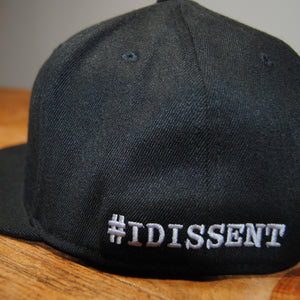 R-volt embroidered, #IDISSENT snap back hat